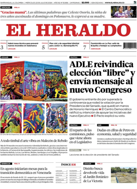 Cover of El Heraldo (Colombia)