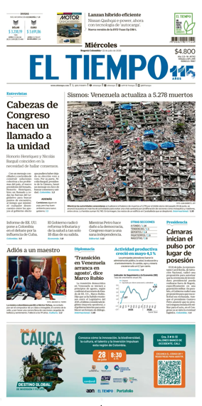 Cover of El Tiempo (Bogota)