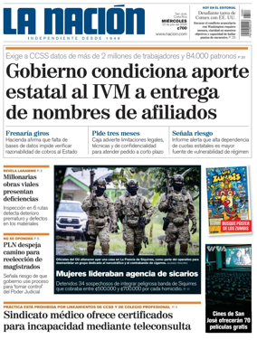 Cover of La Nacion (Costa Rica)