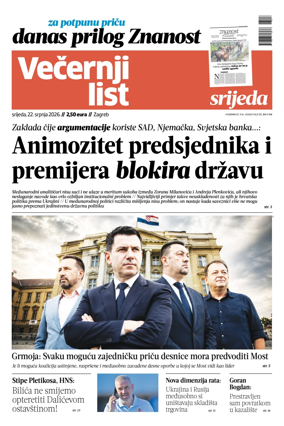 Cover of Vecernji list - Zagreb