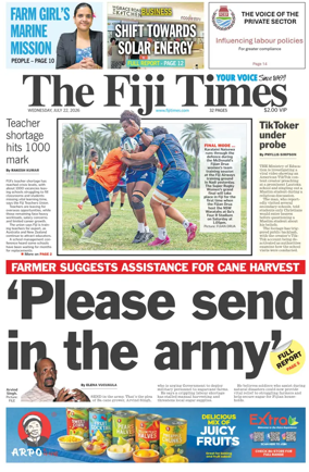 Cover of The Fiji Times