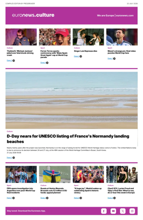 Cover of Euronews Culture and Sport Compiled Edition