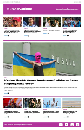 Cover of Euronews Culture and Sport (Portuguese)