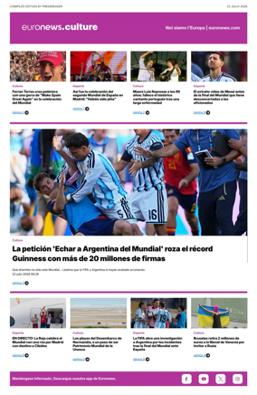 Cover of Euronews Culture and Sport (Spanish) Compiled Edition