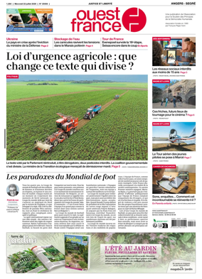 Cover of Ouest France (Angers / Segre)