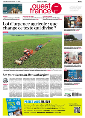 Cover of Ouest France (Auray)