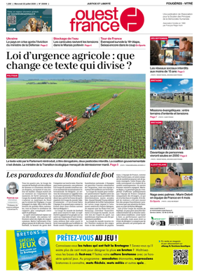Cover of Ouest-France (Fougeres Vitre)