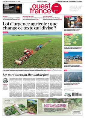 Cover of Ouest France (La Roche-sur-Yon - Fontenay-le-Comte)
