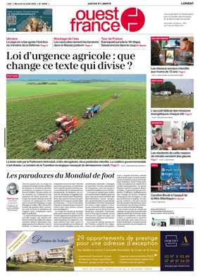 Cover of Ouest France (Lorient)