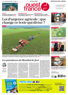 Cover of Ouest France (Nantes / Sud-Loire / Vignoble)