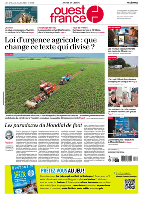 Cover of Ouest France (Ploermel)