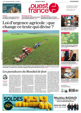 Cover of Ouest France (Pornic / Pays de Retz)