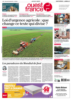 Cover of Ouest-France (Saint-Brieuc Lamballe)