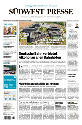 Cover of Sudwest Presse - Metzinger Uracher Volksblatt - Der Ermstalbote