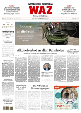 Cover of Westdeutsche Allgemeine Zeitung (Hattingen)