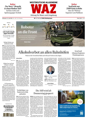 Cover of Westdeutsche Allgemeine Zeitung (Moers)