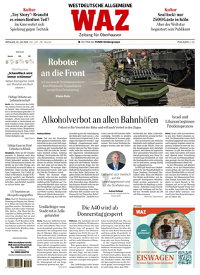 Cover of Westdeutsche Allgemeine Zeitung (Oberhausen)