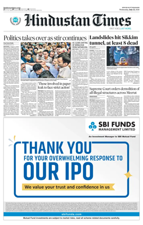 Cover of Hindustan Times Uttarakhand