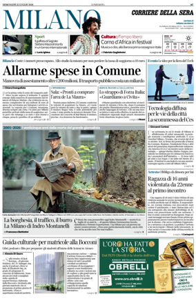 Cover of Corriere della Sera (Milano)