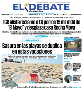 Cover of El Debate de Mazatlan