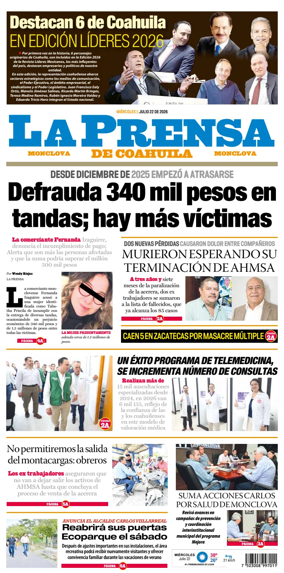 Cover of La Prensa de Coahuila