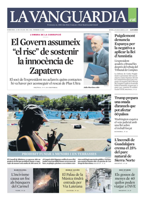 Cover of La Vanguardia (Catala)