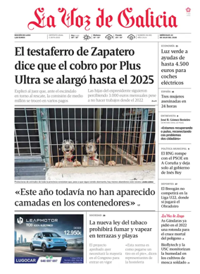 Cover of La Voz de Galicia (Lugo)