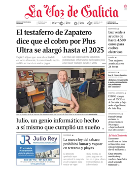 Cover of La Voz de Galicia (Pontevedra)