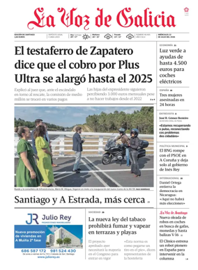 Cover of La Voz de Galicia (Santiago)