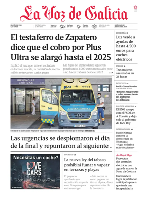 Cover of La Voz de Galicia (Vigo)