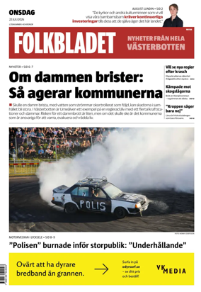 Cover of Folkbladet Vasterbotten