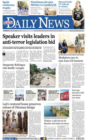 Cover of Hurriyet Daily News & Economic Review