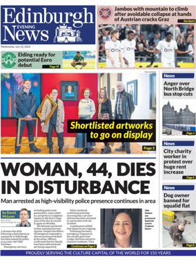 Cover of Edinburgh Evening News