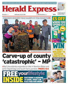 Cover of Herald Express (Torbay Brixham & South Hams Edition)