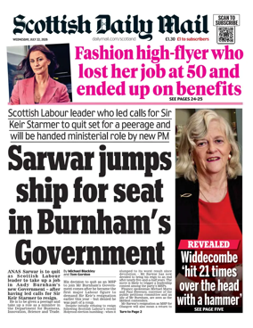 Cover of Scottish Daily Mail