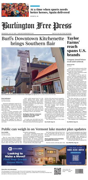 Cover of Burlington Free Press