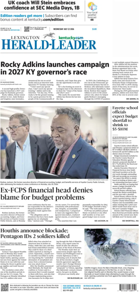 Cover of Lexington Herald-Leader