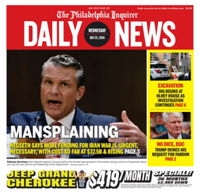 Cover of Philadelphia Daily News