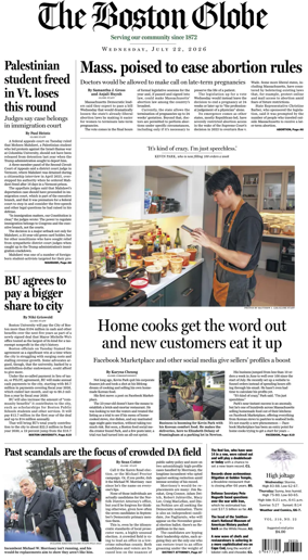 Cover of The Boston Globe