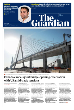 Cover of The Guardian (USA)