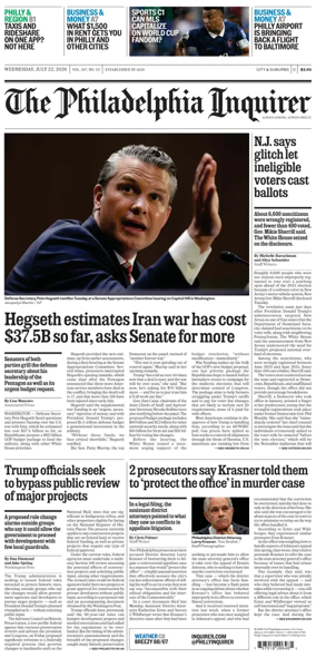 Cover of The Philadelphia Inquirer