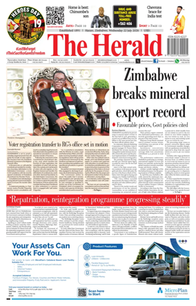 Cover of The Herald (Zimbabwe)