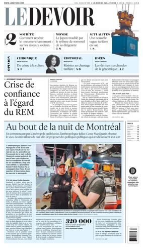 Cover of Le Devoir