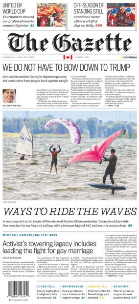 Cover of Montreal Gazette