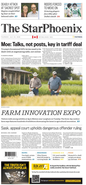 Cover of Saskatoon StarPhoenix