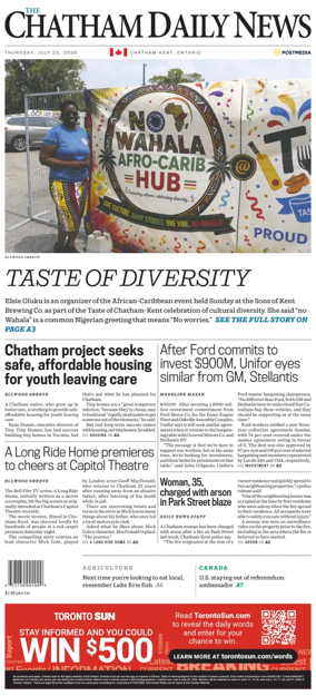 Cover of The Chatham Daily News