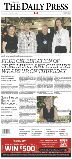 Cover of The Daily Press (Timmins)