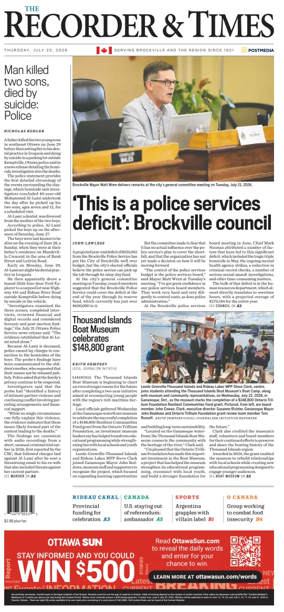 Cover of The Recorder & Times (Brockville)