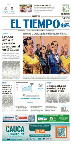 Cover of El Tiempo (Bogota)