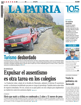 Cover of La Patria (Colombia)